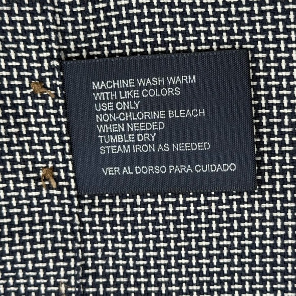 Hunt Club Men’s Navy White Basketweave Casual Button Down Golf Shirt Large - Picture 5 of 12